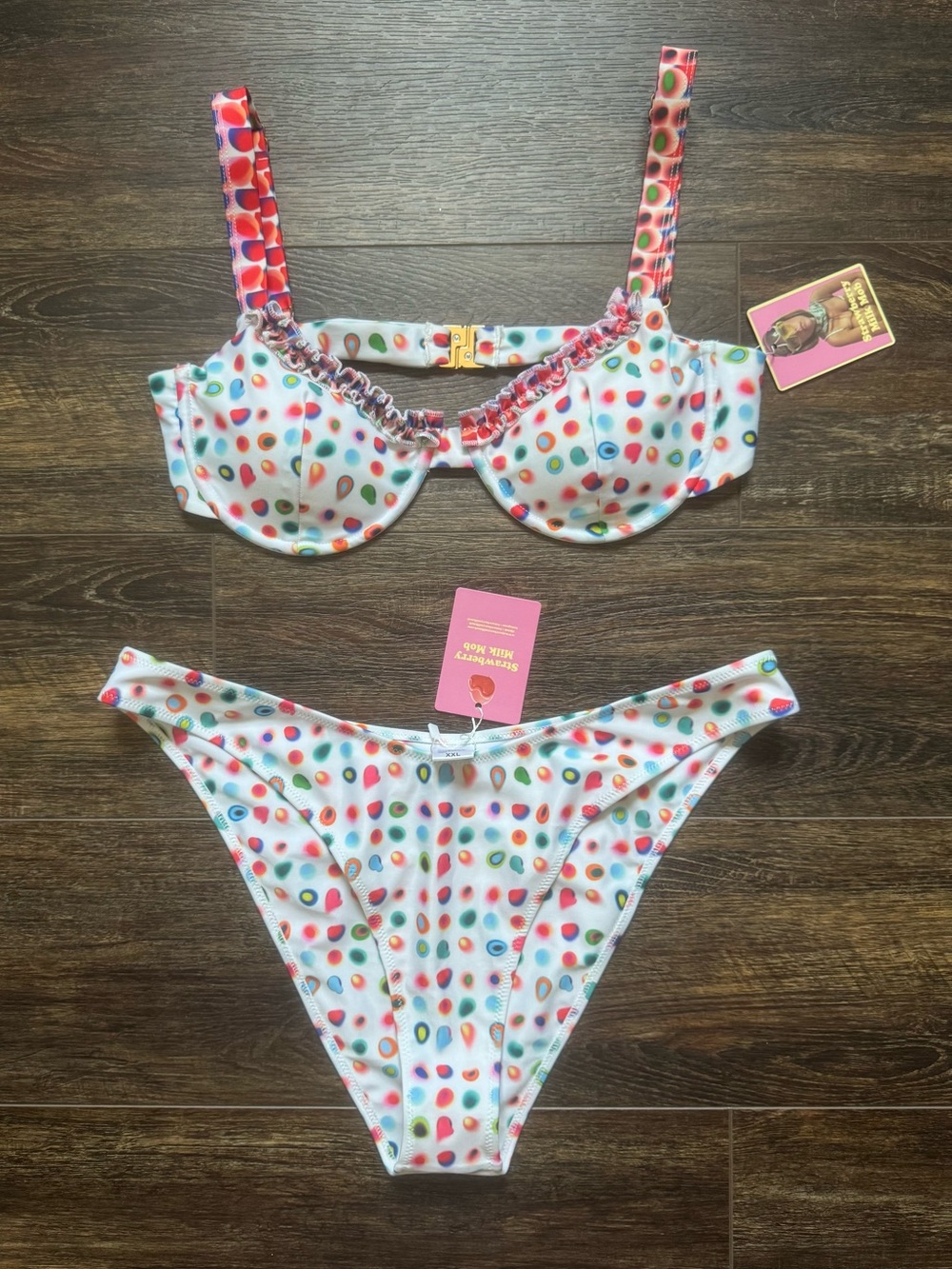 NWT Strawberry Milk Mob Bikini  XL XXL